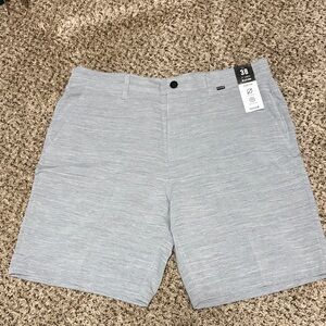 Hurley Light Gray Men's Flat Front Shorts